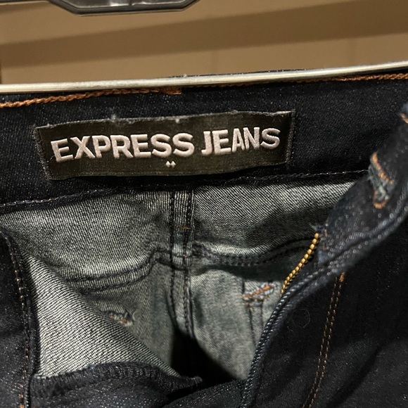 Express Women's Midnight Blue Skinny Jeans/Mid Rise - Picture 4 of 7